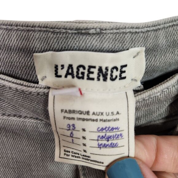L'AGENCE Jeans Womens 25 Grey Highline High Rise Skinny Jeans Ankle Distressed‎ - Picture 9 of 10